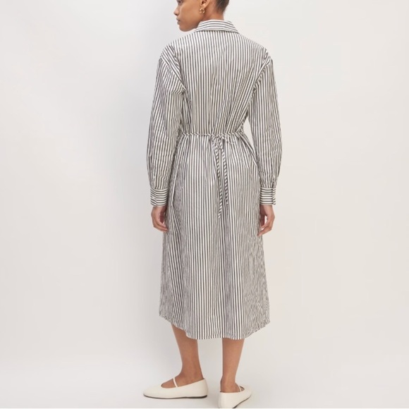 Everlane Supima Cotton Midi Collared Shirt Dress Size Medium Relaxed Fit Pockets - Picture 8 of 16